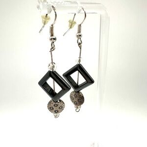 Elegant Black and Silver Earrings
